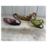 Hand Blown Swan Glassware