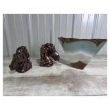 Horse Bookends, Pottery