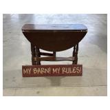 Drop Leaf Table And Sign