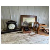 Clock, binoculars, picture