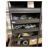 Metal shelf with gas line hardware