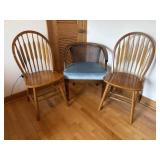 Mid-century Modern cane back Chair (2) Matching