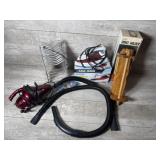 Shark vacuum, paper towel holder, iron