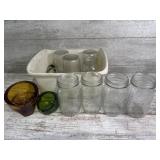 Vintage ashtrays, ball jars