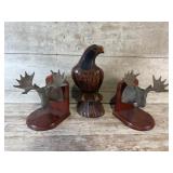 Moose Bookends, Eagle Wood Carving