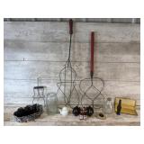 Rug Beaters, Salt Shakers, Mason Jar, Misc