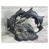 Bronze and Metal Dolphin Sculpture
