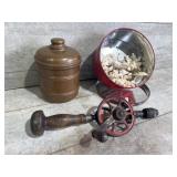 Canister, coral, hand drill