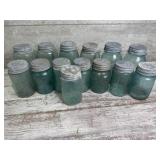 Vintage blue mason jars