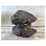 Bronze Buffalo Sculpture