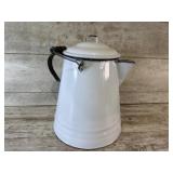 White Enamel Coffee Pot