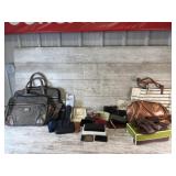 Variety of Wallets, Purses, Glass Cases