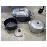 Wagner pot with lid, Villa-ware pan w/lid