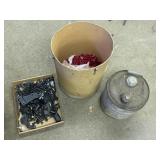Wire nuts, bolts, motor oil can