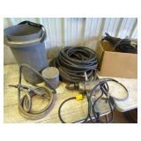 Sandblasting bucket,  hydraulic hose
