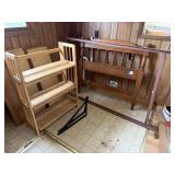 Twin Bed Frame with Head Board, Shelf, Shelfe