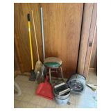 Stool, Bucket, Fan, Brooms, Scrapers,Dust Pans