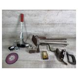 Chain Hoist, Pulley, Bits ,Vintage Drill,