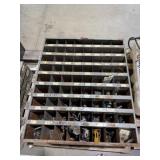 Metal Bin Organizer w/ Contents