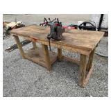 Wood work bench with vise 86"x30x36ï¿½tall