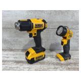 Dewalt 20V Heat Gun, Light & Battery