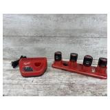 (4) Milwaukee M12 Batteries, Charger, Packout