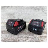 (2) Milwaukee M18 XC5.0 Batteries