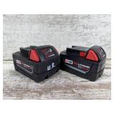 (2) Milwaukee M18 XC5.0 Batteries