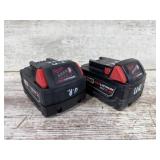 (2) Milwaukee M18 XC5.0 Batteries