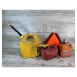 Sign,  Plastic Fuel Containers, Fast Orange Hand
