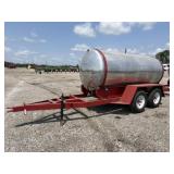 1000 Gallon Aluminum Tank on Trailer