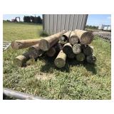 17 Wood Round Fence Post (2) 4x4 post