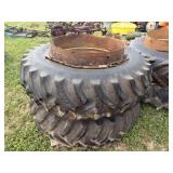 (2) 18.4-38 Rear Tractor Tires with Dual Wheels