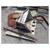 2 skids Antique Farm Equipment parts