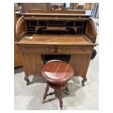 Wooden Desk w/ Stool