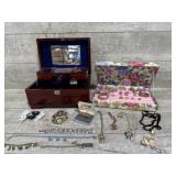 Costume jewelry and jewelry boxes