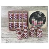 Libby Concord Cranberry Coin Glasses