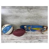 Skateboard, Football, Basketball