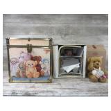 Toy Trunk, Porcelain Doll, Cherished Teddies