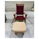Vintage Rocking Chair, Rocking Ottoman
