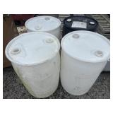 (4) Plastic 55 Gallon Barrels