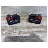 2 Milwaukee M18 red lithium XC 5.0 batteries