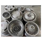 Skid of hubcaps