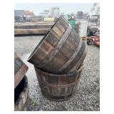 Pair of Whiskey Barrel Flower Planters
