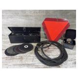 Ryobi Laser Level, Hose, Grinding Wheels, Tool Box