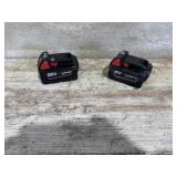 2 Milwaukee M18 red lithium XC 5.0 batteries