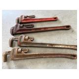 4 Ridgid pipe wrenches
