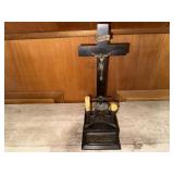 crucifix and candle stand set