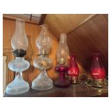 Oil lamps and candle lamps lot