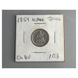 1854 Seated Liberty Silver Dime with Arrows